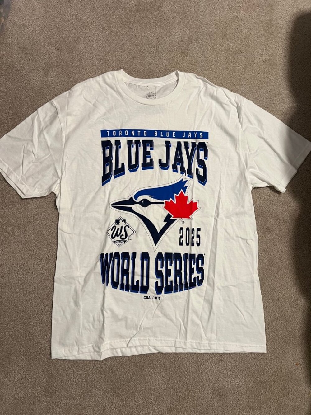 Toronto Blue Jays 2025 World Series T-Shirt White Official MLB Genuine Merchandi